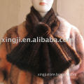 Knitted mink fur bell bottom scarf